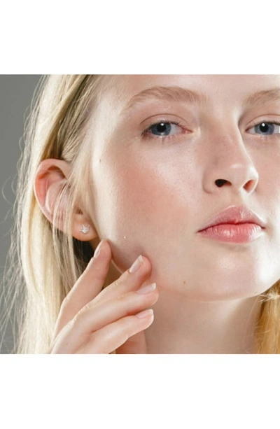 Delmar Created White Sapphire Crown Stud Earrings In Silver