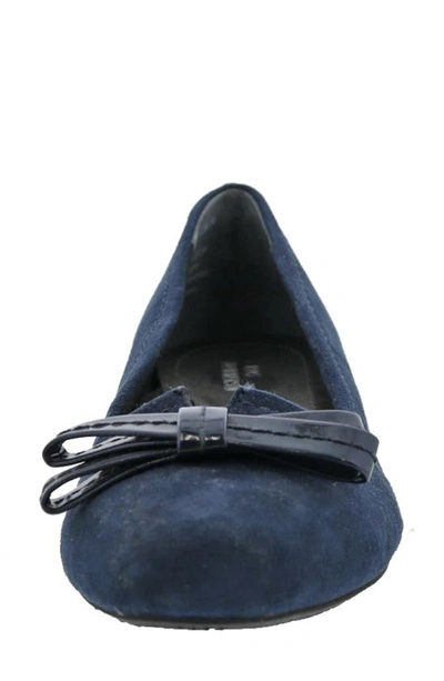 Shop Ros Hommerson Tulane Bow Pump In Navy Suede