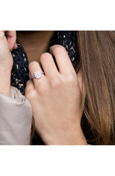 Delmar Dew Octagon Created Moissanite Ring In Silver