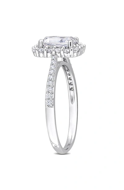 Delmar Dew Octagon Created Moissanite Ring In Silver