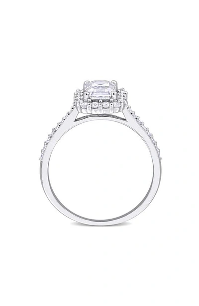 Delmar Dew Octagon Created Moissanite Ring In Silver