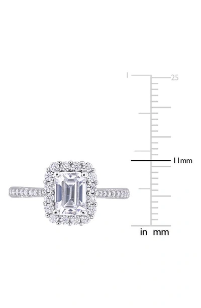 Delmar Dew Octagon Created Moissanite Ring In Silver
