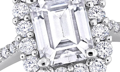 Delmar Dew Octagon Created Moissanite Ring In Silver