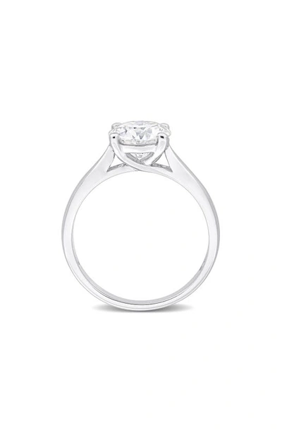 Delmar Dew Round Cut Created Moissanite Ring In Silver