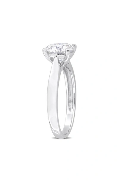 Delmar Dew Round Cut Created Moissanite Ring In Silver