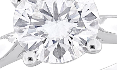 Delmar Dew Round Cut Created Moissanite Ring In Silver