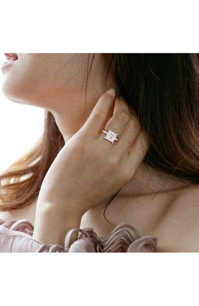 Delmar Sterling Silver Princess Cut Lab Created Moissanite Ring In Silver