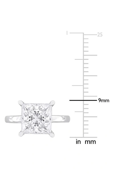 Delmar Sterling Silver Princess Cut Lab Created Moissanite Ring In Silver