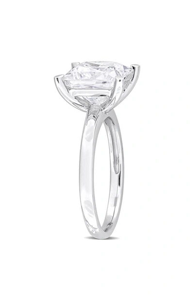 Delmar Sterling Silver Princess Cut Lab Created Moissanite Ring In Silver