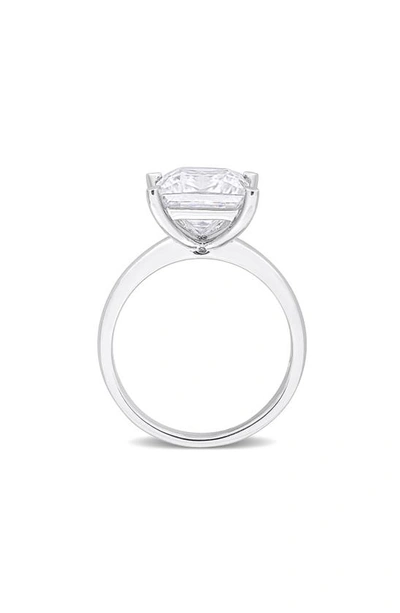 Delmar Sterling Silver Princess Cut Lab Created Moissanite Ring In Silver