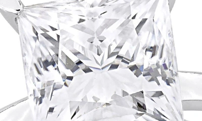 Delmar Sterling Silver Princess Cut Lab Created Moissanite Ring In Silver