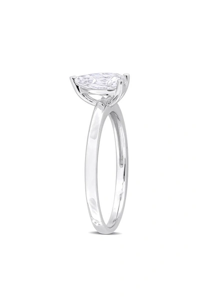 Shop Delmar Dew Pear Cut Created Moissanite Ring In Silver