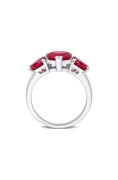 Delmar Heart Cut Created Ruby Ring In Red