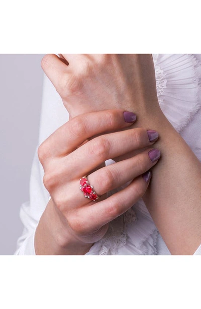 Delmar Heart Cut Created Ruby Ring In Red