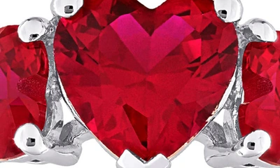 Delmar Heart Cut Created Ruby Ring In Red