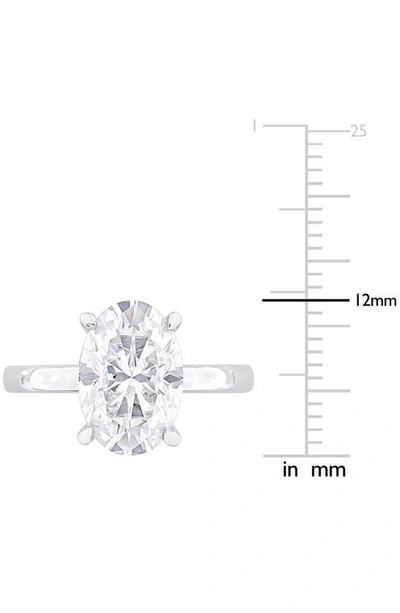 Delmar Sterling Silver Oval Lab Created Moissanite Ring In Silver