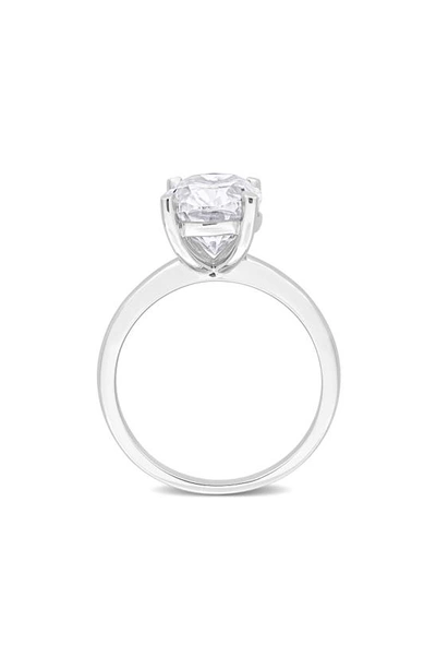Delmar Sterling Silver Oval Lab Created Moissanite Ring In Silver