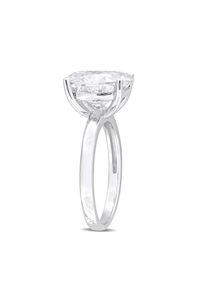 Delmar Sterling Silver Oval Lab Created Moissanite Ring In Silver