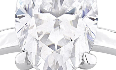 Delmar Sterling Silver Oval Lab Created Moissanite Ring In Silver