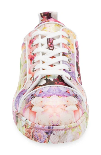 Shop Christian Louboutin Louis Junior Floral Sneaker In Pink Multi