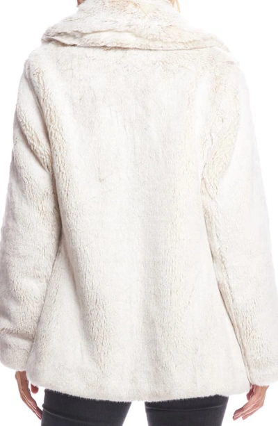 Donna Salyers Fabulous-furs Notch Collar Faux Fur Coat In Pearl