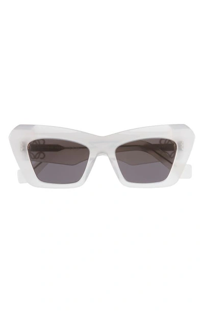 Shop Loewe Anagram 51mm Cat Eye Sunglasses In Milky White