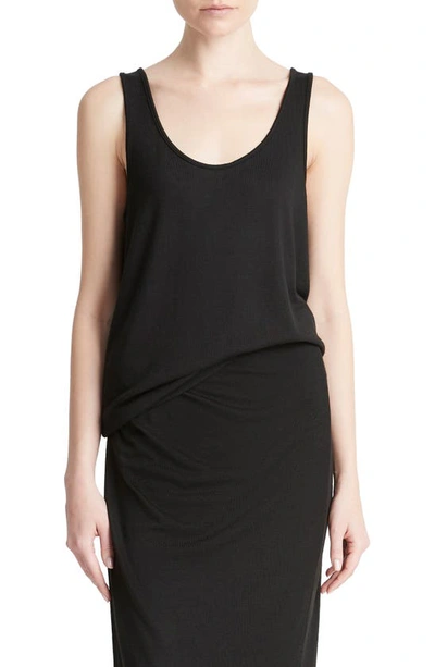 Shop Vince Relaxed Scoop Neck Tank In Black