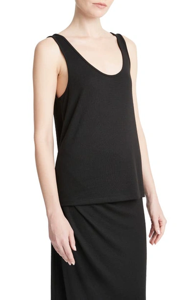 Shop Vince Relaxed Scoop Neck Tank In Black