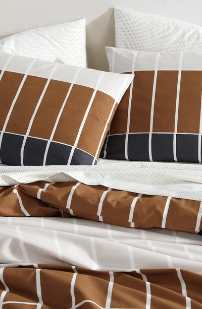 Marimekko Tiiliskivi Raita Cotton Duvet Cover Sets In Charcoal Grey