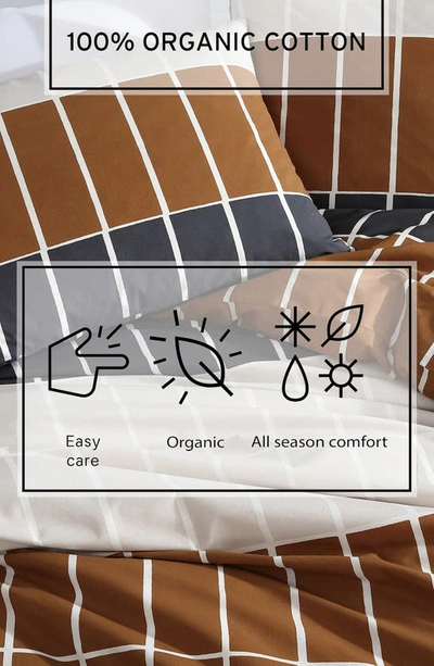 Marimekko Tiiliskivi Raita Cotton Duvet Cover Sets In Charcoal Grey