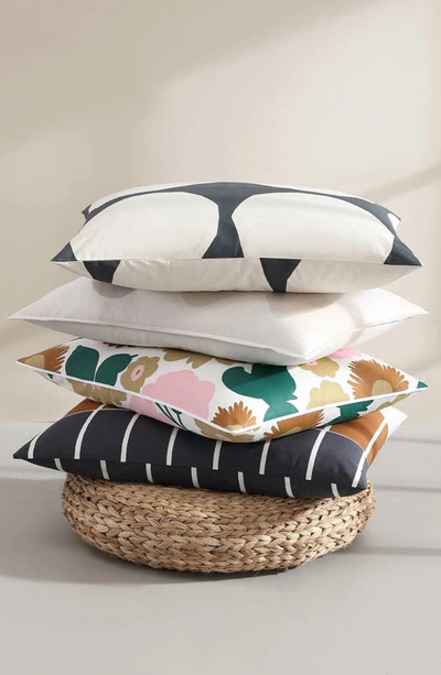 Shop Marimekko Tiiliskivi Raita Duvet Cover & Shams Set In Charcoal Grey