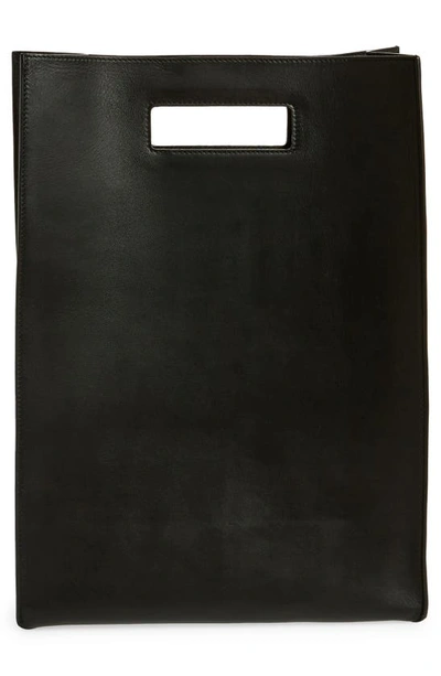 Shop Khaite The Hudson Leather Tote In Black
