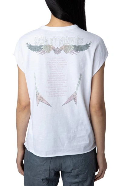 Shop Zadig & Voltaire Cecilia Cotton Graphic T-shirt In Blanc
