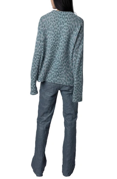 Shop Zadig & Voltaire Markus Leopard Cashmere Sweater In Nuage