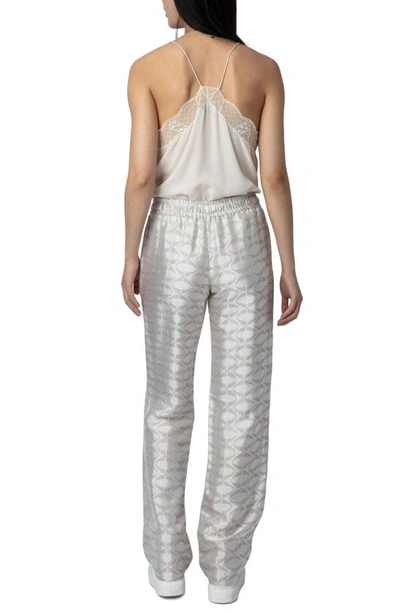 Shop Zadig & Voltaire Pomy Wings Jacquard Wide Leg Pants In Scout