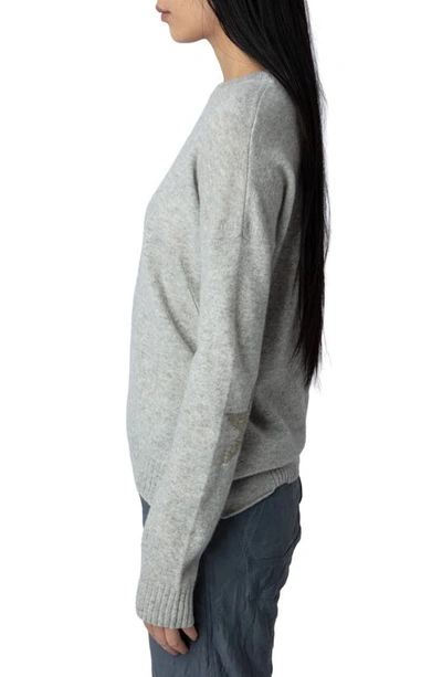 Shop Zadig & Voltaire Cici Mock Neck Cashmere Sweater In Gris Chine Clair