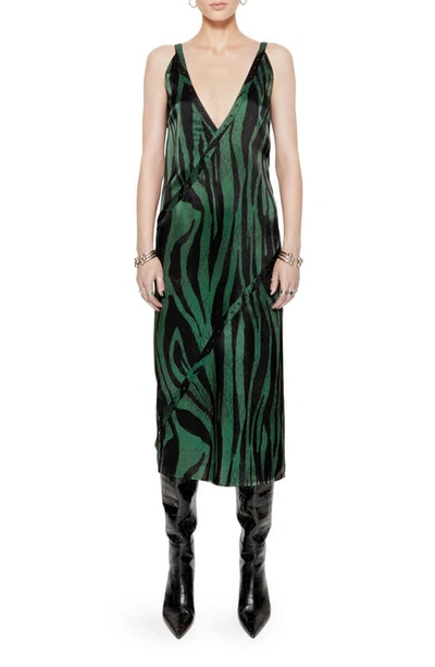 Shop Rebecca Minkoff Camilla Midi Dress In Watercolor Zebra