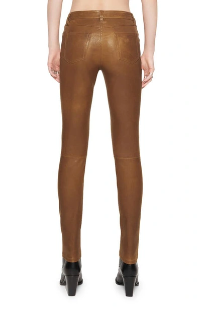 Shop Rebecca Minkoff Ziggy Skinny Leather Pants In Rocher