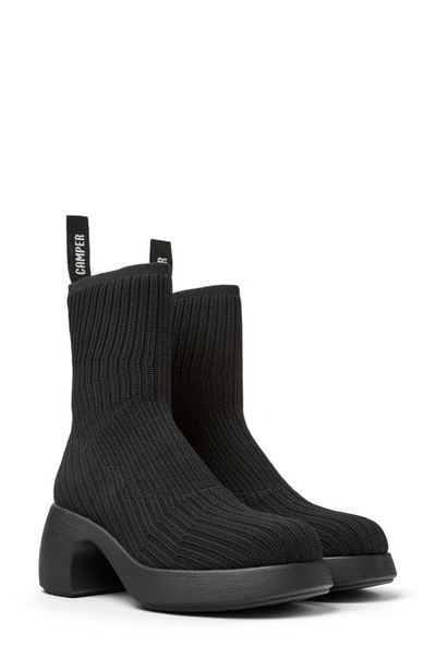 Shop Camper Thelma Knit Platform Bootie In Black