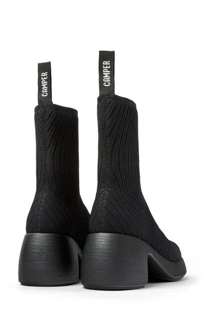 Camper Thelma Knit Platform Bootie In Black