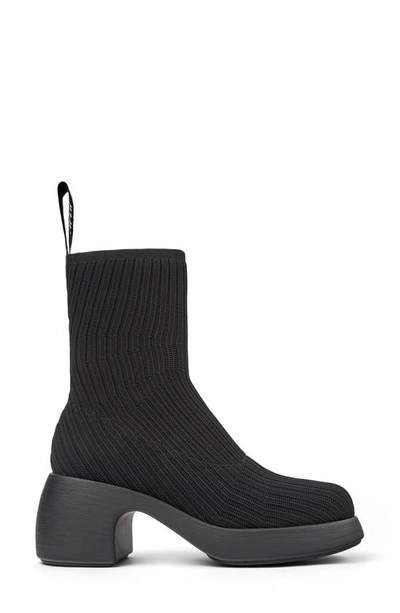 Camper Thelma Knit Platform Bootie In Black