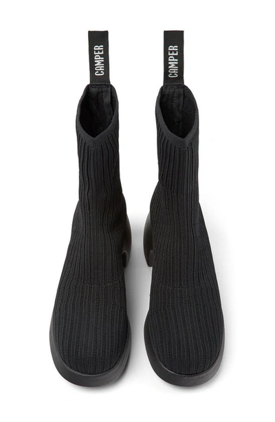 Camper Thelma Knit Platform Bootie In Black