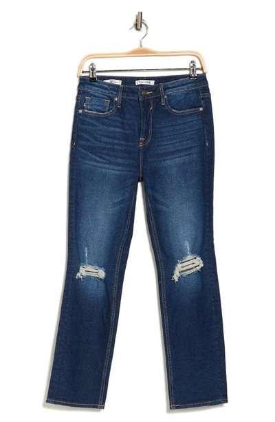 Shop Vigoss Distressed Slim Straight Jeans In Dark Wash