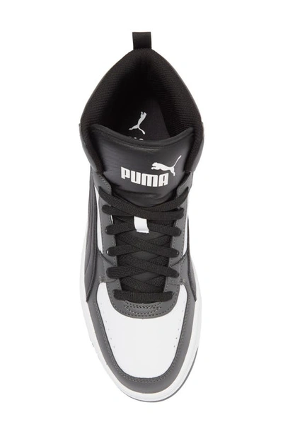 Shop Puma Rebound Joy High Top Sneaker In Dark Shadow- Black-white