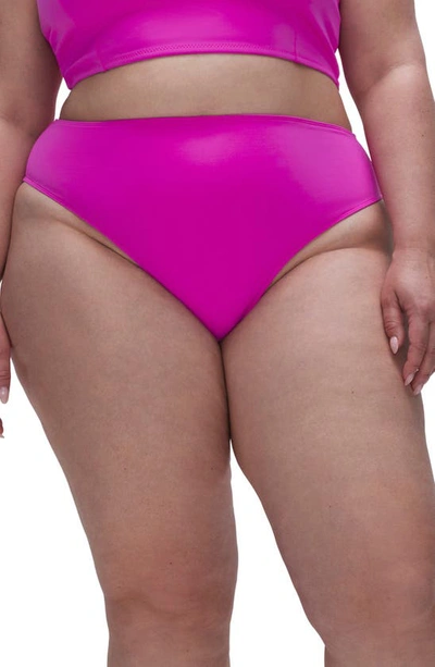 Shop Good American Scuba Good Waist Bikini Bottoms In Fuchsia Pink001