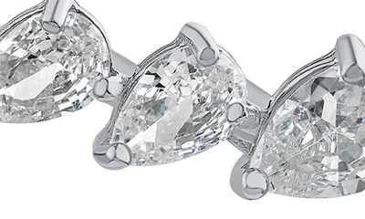 Shop Cz By Kenneth Jay Lane Pear Cut Cz Ear Crawlers In Clear/ Silver