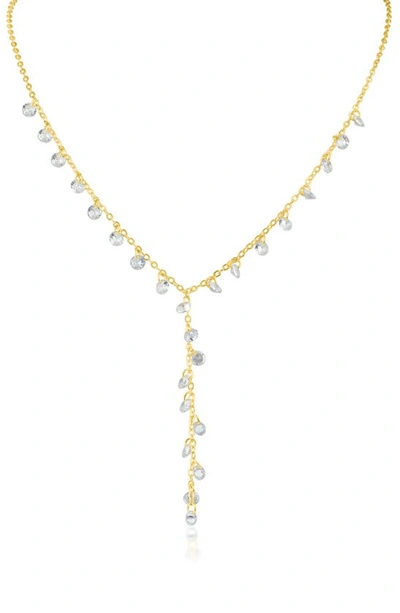 Shop Cz By Kenneth Jay Lane Illusion Cz Shaker Y-necklace In Clear/ Gold
