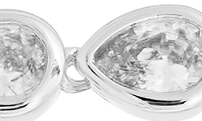 Shop Savvy Cie Jewels Pear Cz Linear Drop Earrings In White