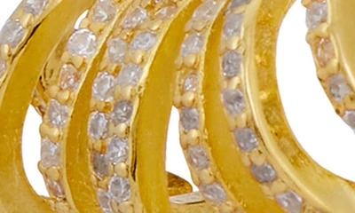 Savvy Cie Jewels Cz Pavé Ear Hugger Earrings In Yellow