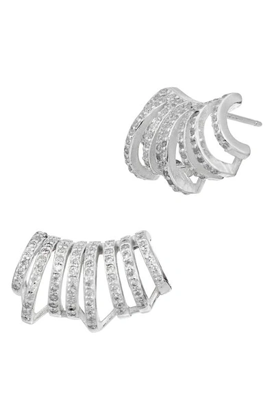 Shop Savvy Cie Jewels Cz Pavé Ear Hugger Earrings In White